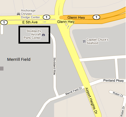 map to stoddards aircraft parts center